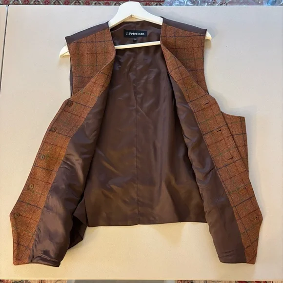 J. Peterman Rust Plaid Vest - Picture 7 of 7
